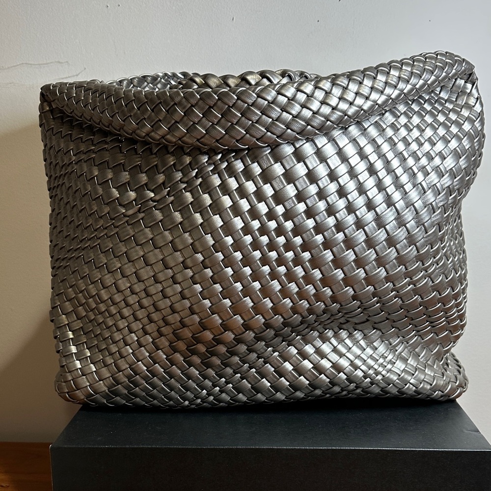 Silver Woven Men's Bag
